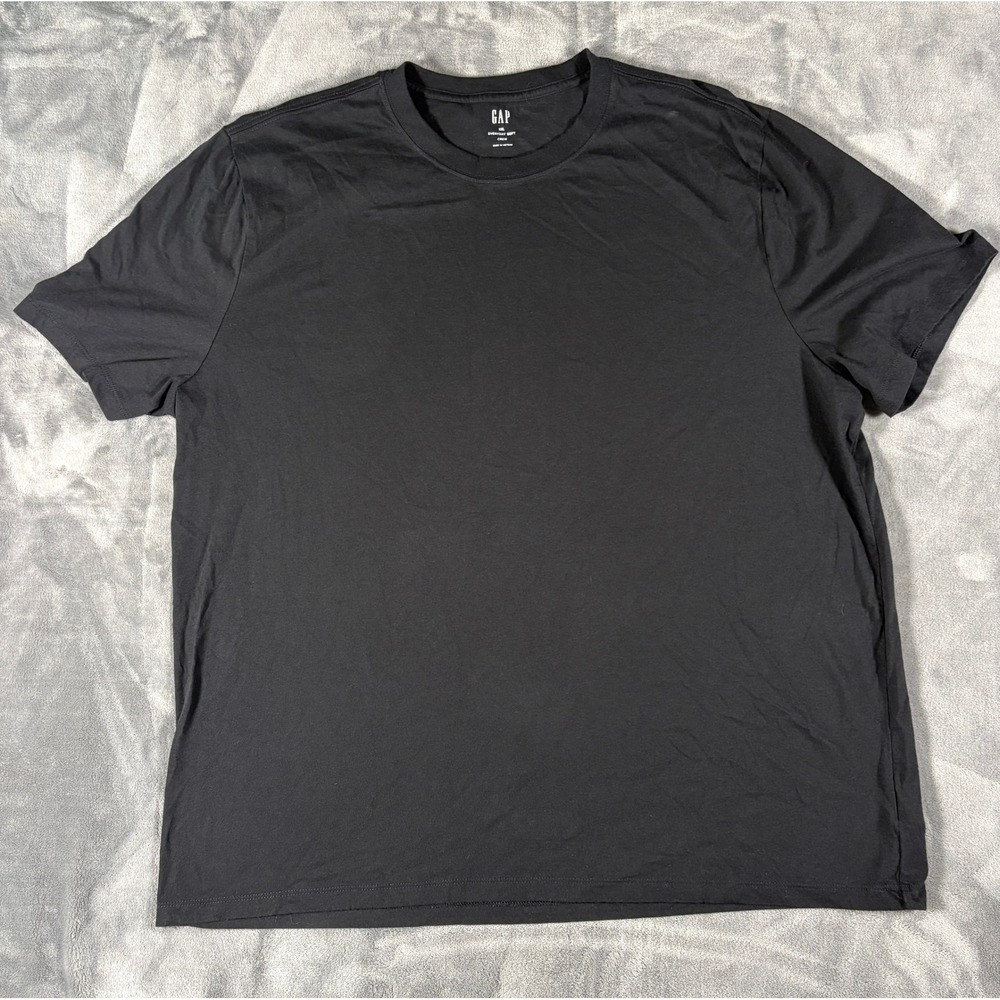 Gap Mens Everyday Soft Crew Neck T Shirt XXL Black Solid Short Sleeve Cotton